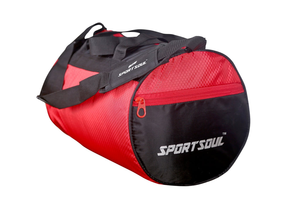 SportSoul Polyester Gym Bag with Shoe Pocket (Red)