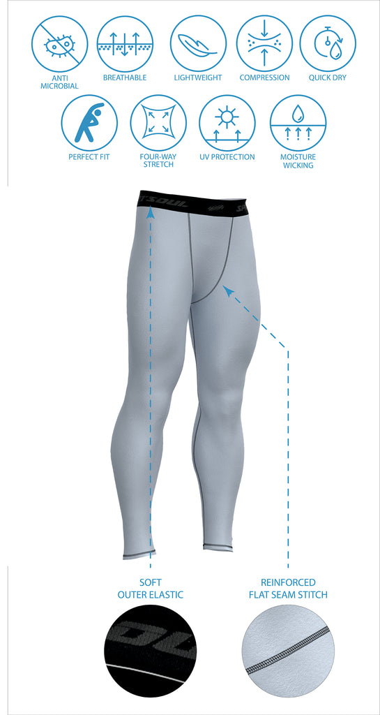 Men's Fly Front Compression Tights | Waist High Supports for Men