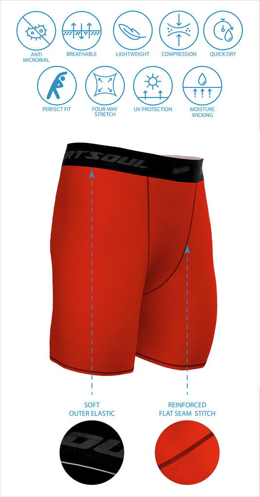 SportSoul Nylon Tights Compression Shorts for men
